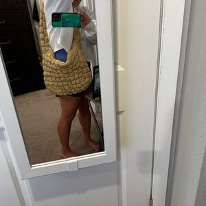 Viral puffy bag - tan/beige new no tags